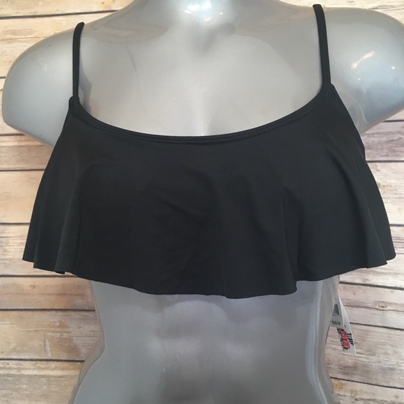 Medium Black Flounce Ruffle Bikini Top - Picture 2 of 6